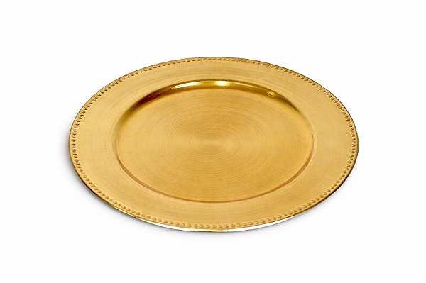 Sousplat De Plástico Dourado - 25cm - Wolff