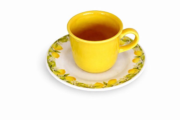 Xícara De Chá Com Pires Siciliano Cerâmica - 260ml - Lyor