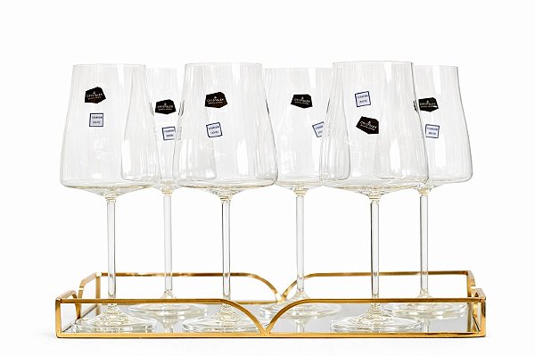 Jogo 6 Taças De Vinho Cristal Eco Bohemia- 400ml- Wolff