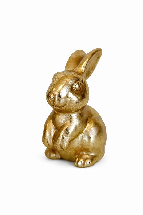 Decoração Coelho Sortido Ouro - 10cm - C/1 UN - Tokdacasa