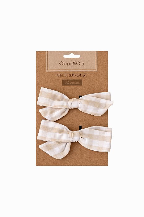 Anel De Guardanapo 2 Pcs Laço Marie Areia - Copaecia