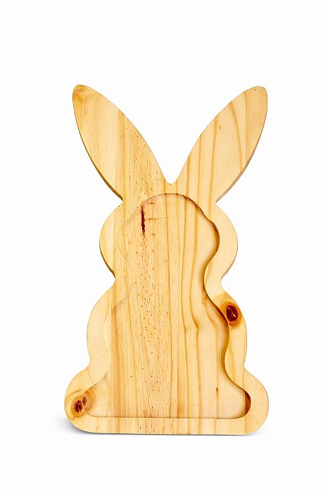 Petisqueira Madeira Coelho Easter Pinus 35x20x1,5cm - Wolff
