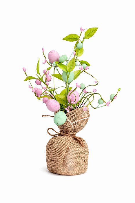 Mini Árvore C/Ovos Coloridos - 41cm - Tokdacasa