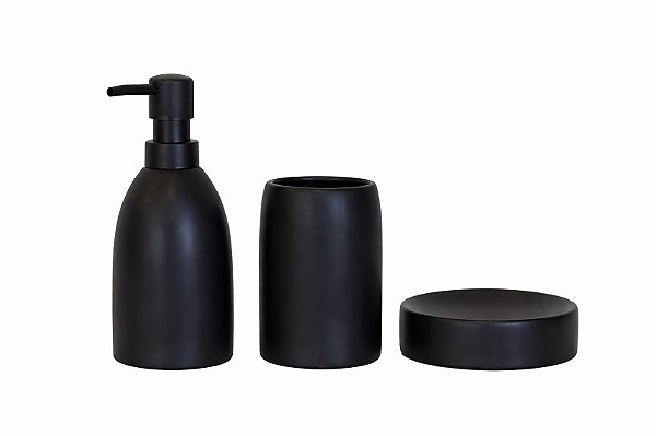 Jogo De Banheiro 3 Pcs Onix Porcelana - Tuut