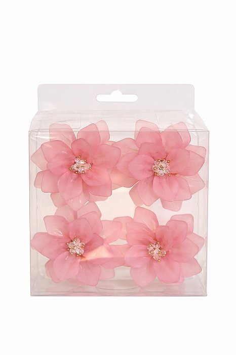 Anel De Guardanapo Flor Rosa C/4 - Tuut