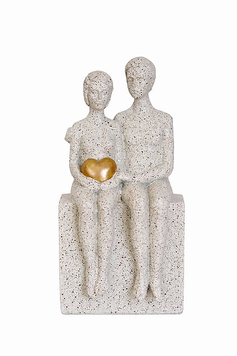 Escultura Casal Poliresina - 22x10,5x7,5cm - Tuut