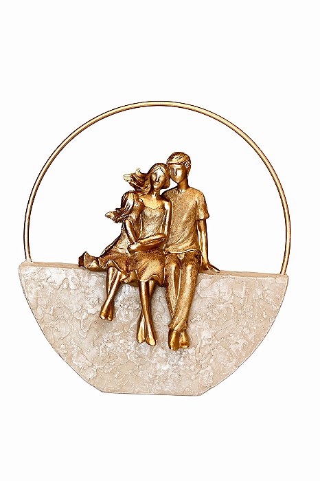 Família Decorativa Arco - Casal e Filha - 23cm - Espressione
