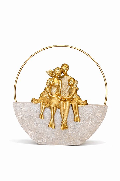Família Decorativa Arco- Casal e 2 Filhas- 23cm- Espressione