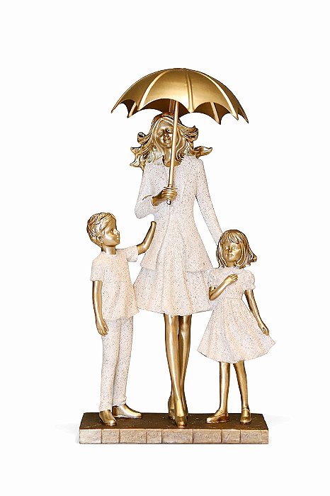 Família Dec. Mãe/Guarda-chuva e Filhos- 24cm- Espressione