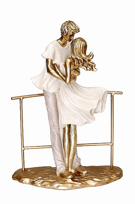 Casal Decorativo com Guarda-chuva - 25cm - Espressione