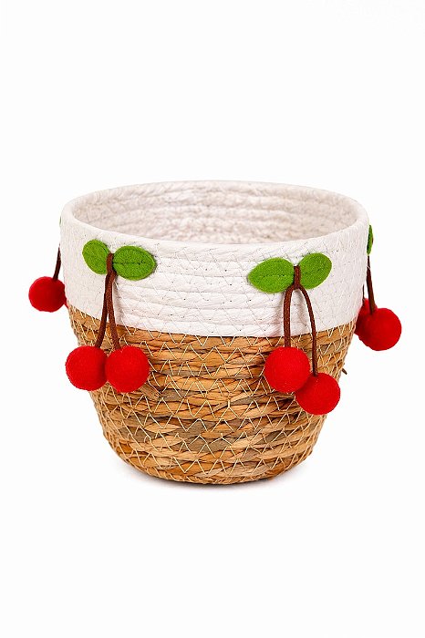 Cachepot Fibra Natural Cereja 14x12cm - Tuut