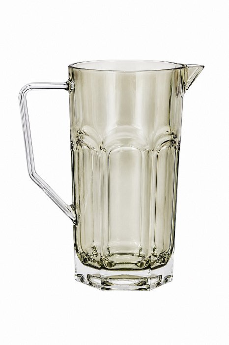 Jarra Acrílico Sextavado Verde C/ Base Trans. - Entrecasa