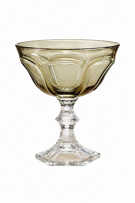 Taça Sorvete Acrí. Sextavado Verde C/ Base Transpa-Entrecasa