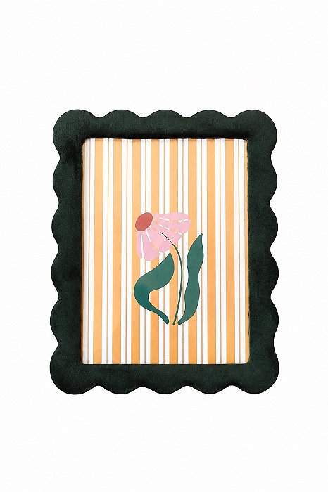 Porta Retrato MDF Veludo Verde Musgo 21,5x17cm - Tuut