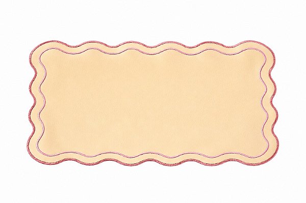 Lugar Americano Moldura Creme C/Borda Rosa - 45x30cm - Tuut