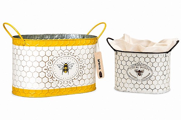 Cachepot Metal Bee Happy 2 Unidades - Tuut