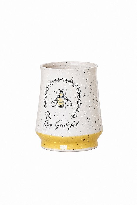 Vaso Cerâmica Bee Happy 9,5x9,5x12cm - Tuut
