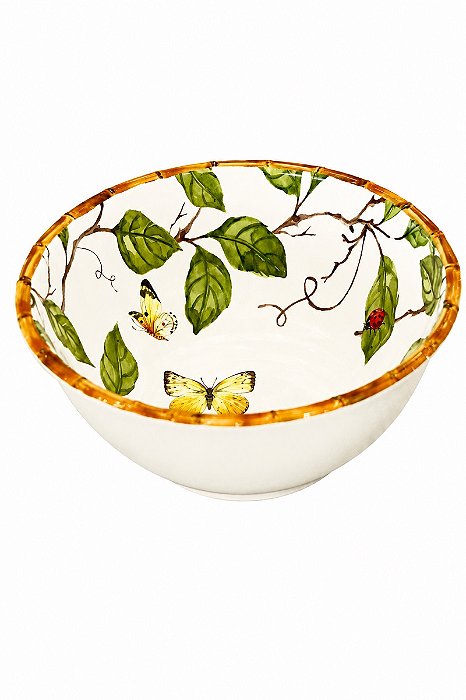 Saladeira Melamina Desenho Bambu e Borboleta - Entrecasa