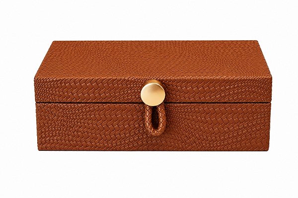 Caixa Retangular MDF Detalhe PU Textura - Tam M - Entrecasa