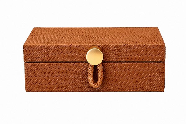 Caixa Retangular MDF Detalhe PU Textura - Tam P - Entrecasa