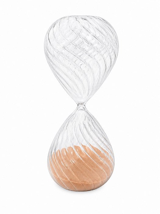 Ampulheta Vidro Incolor Com Areia Terracota G - Lucatti