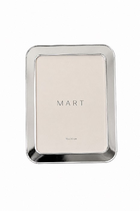 Porta Retrato Em Metal Borda Redonda- Prata- 15x20cm- Mart