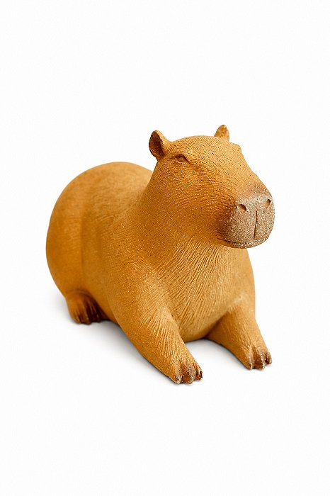 Escultura Capivara Em Poliresina - Sentada - 15cm - Mart