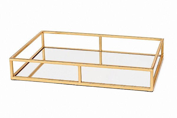 Bandeja Em Metal Com Espelho 26x40cm - Mart