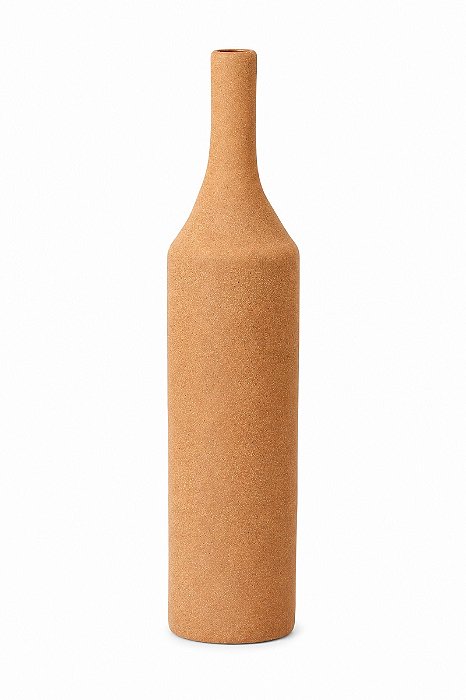 Vaso Em Cerâmica Textura Areia - Caramelo - Tam M - Mart
