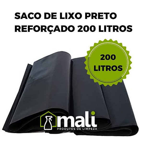 SACO PARA LIXO REFORÇADO 200L 1KG  (PRETO)
