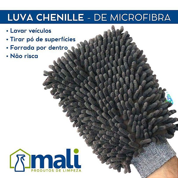 LUVA GRANDE 125 GSM  2 LADOS CHENILE MICROFIBRA 16X25