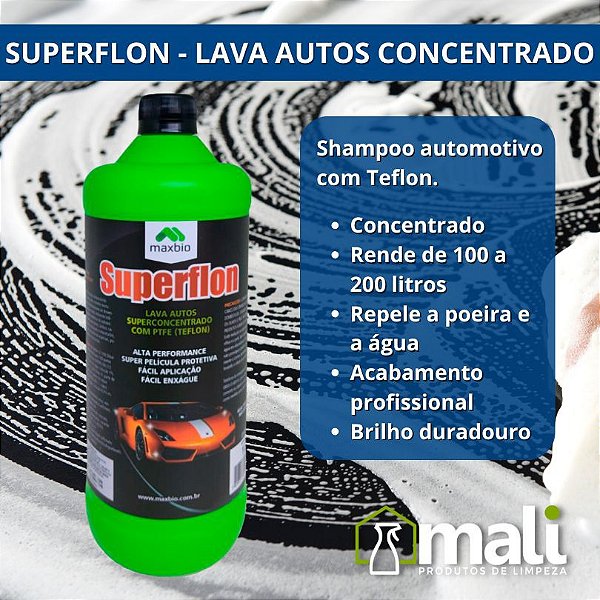SUPERFLON LAVA AUTOS SUPERCONCENTRADO C/ TEFLON MAXBIO 1L