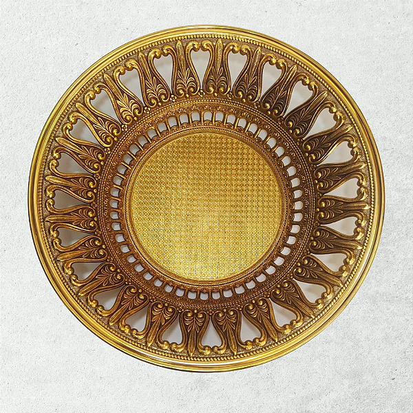 Fruteira Vintage Italiana em Metal Dourado Ornamentado (1950)