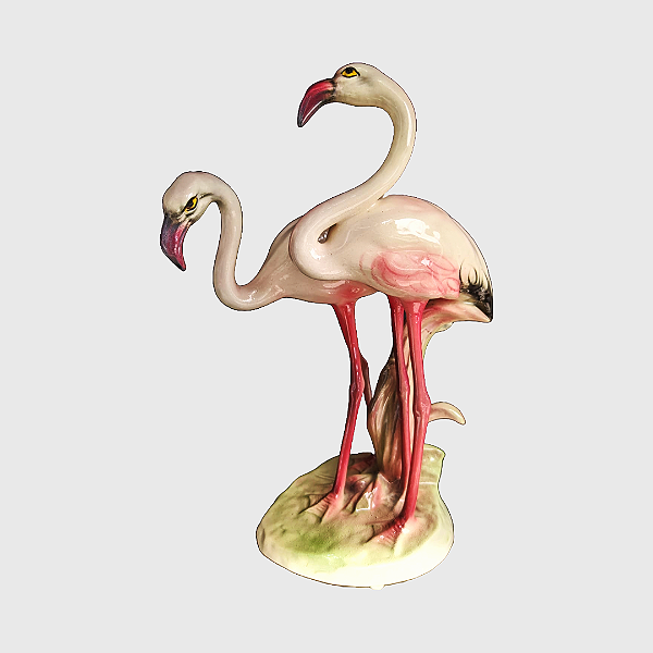 “Flamingos” de Rudolf Chocholka para Keramos - Porcelana Art Nouveau