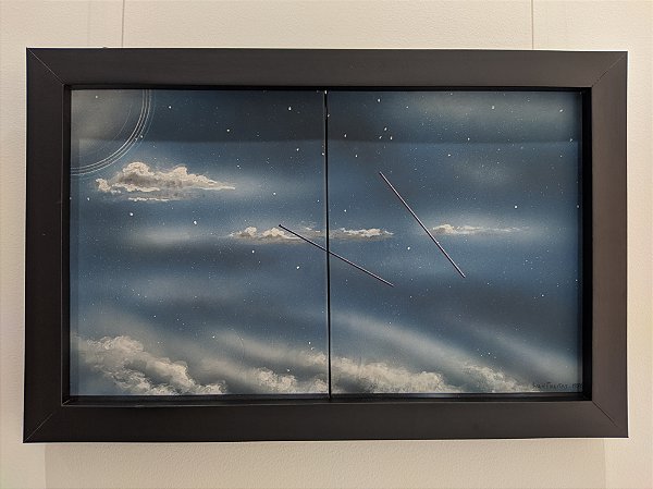 "Luz Noturna" de Ivan Freitas - 1986, Óleo sobre Madeira