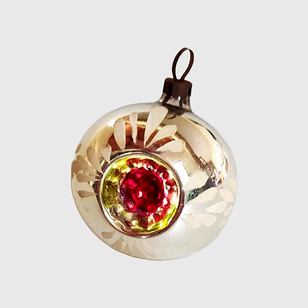 Antigo Enfeite de Natal Alemão - Bola Prateada