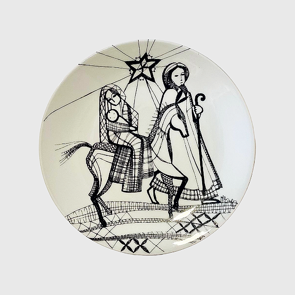 Prato de porcelana alemão "A Sagrada Família"