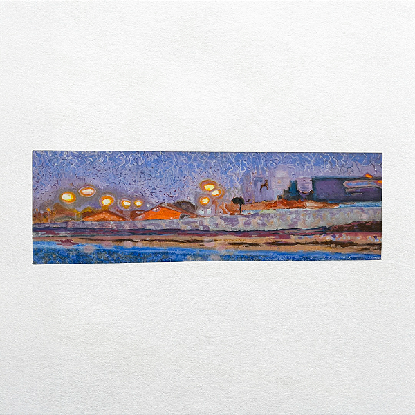 Mário Rocha – “Paisagem à Noite” Óleo sobre Tela (100x31 cm)
