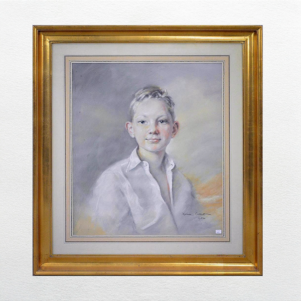 Xavier Collet – “Menino com Camisa Branca” Pastel sobre Papel (72x80 cm)