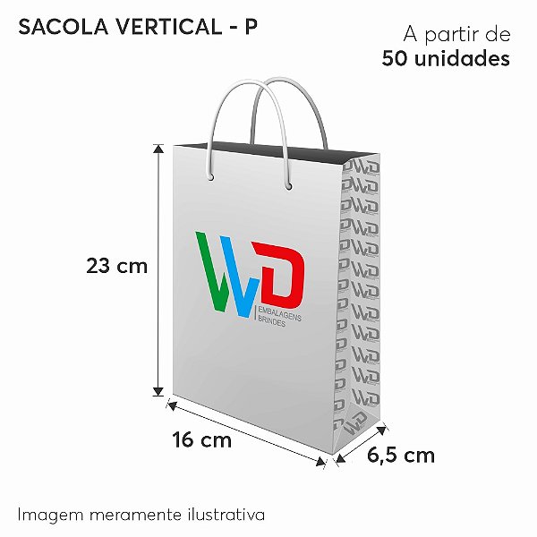 Sacola de Papel Vertical Tam. 16 x 23 x 6,5 cm - P