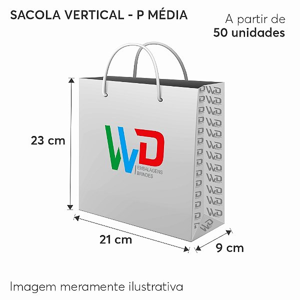 Sacola de Papel Vertical Tam. 21 x 23 x 09 cm - M1