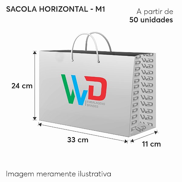 Sacola de Papel Horizontal Tam. 24 X 33 X 11 cm - M2