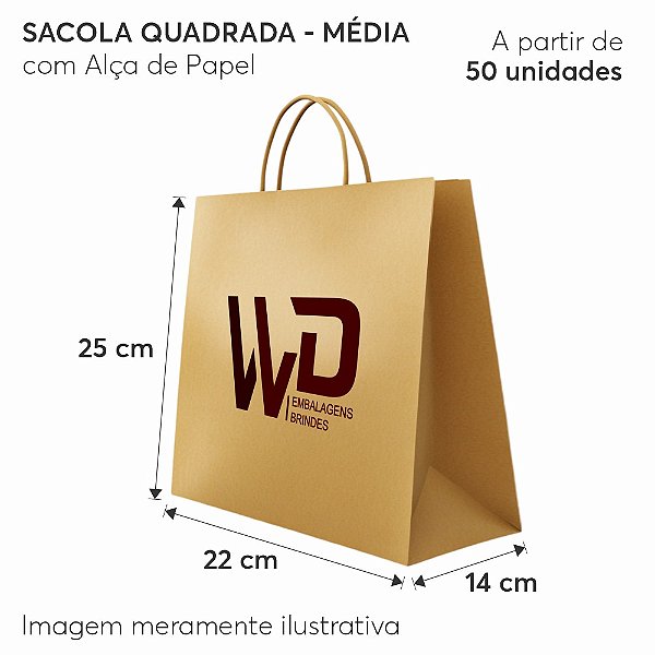 Sacola de papel Kraft Vertical Tam. 25 x 22 x 14 cm - m5