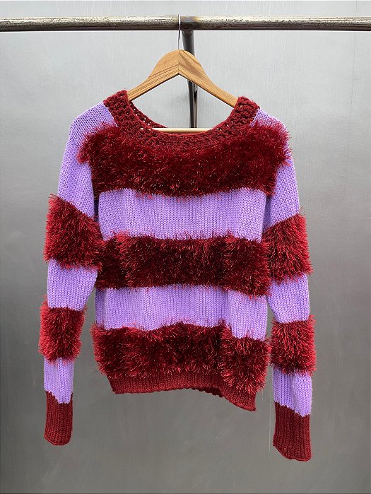 Mohawk Sweater vermelho e roxo