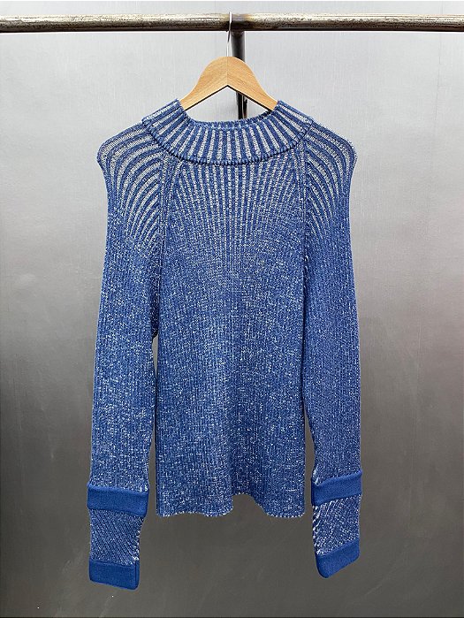 Double cuff ribbed sweater