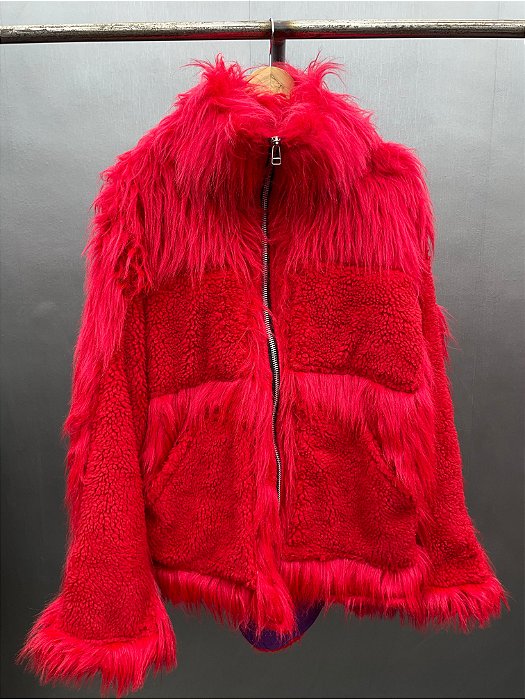 Red faux Fur coat