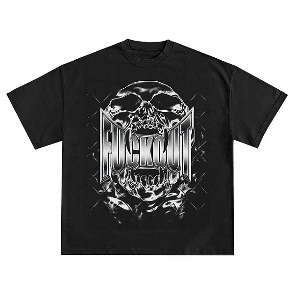 Camiseta Fuck Out Skull  -Preto