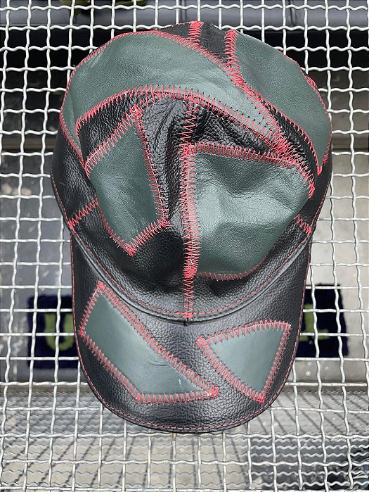 Leather patchwork dad hat