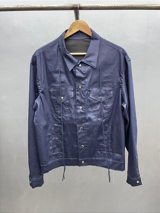 Dark Blue Waxed Trucker Jacket