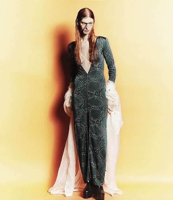 Snakeskin Jacquard Dress